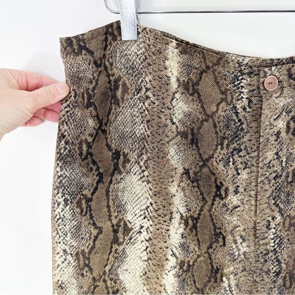 Dana Buchman Snakeskin Print Wool Silk Flat Front Wide Leg Pants Sz 16 - Picture 3 of 15